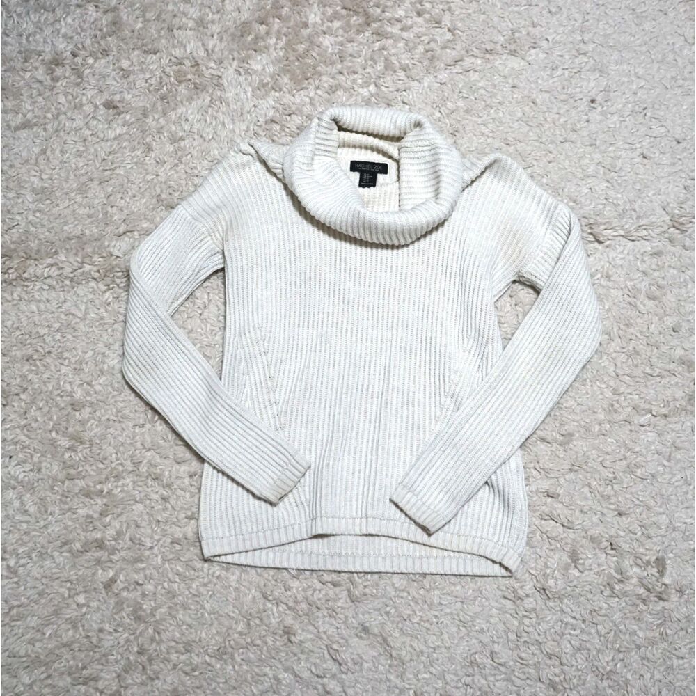 Rachel Zoe White Cowl Neck Knitted Sweater Women's Size XSmall